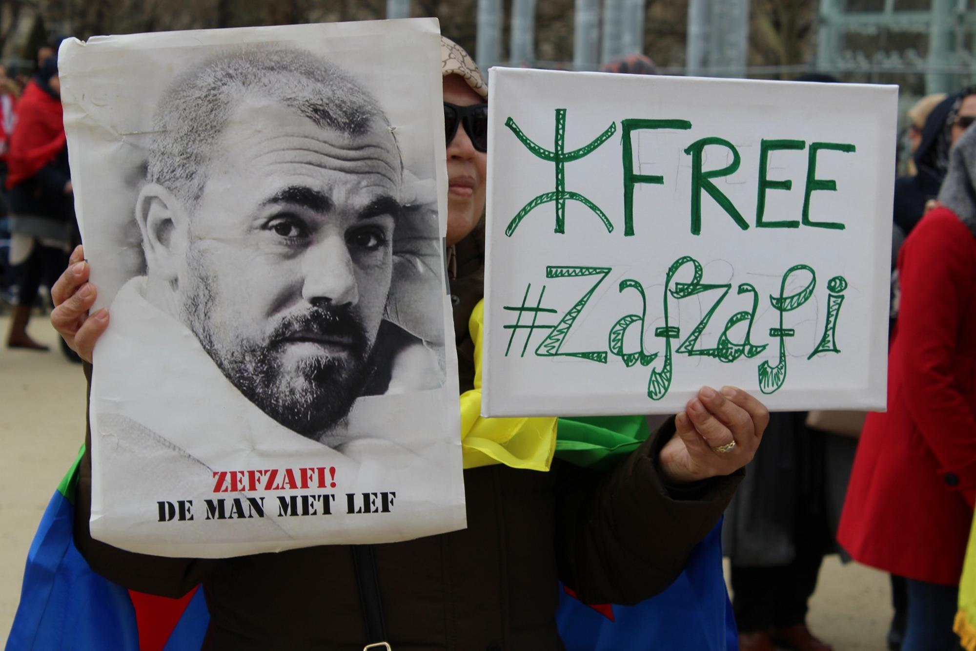 Libertad para Nasser Zefzafi, durante la manifestación